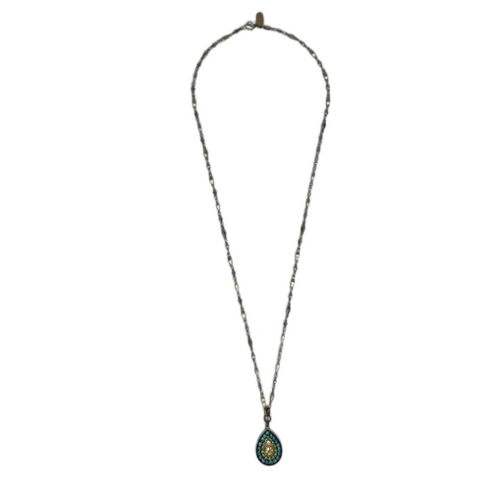 Vintage Clara Beau Gold Tone Necklace with studded peacock pendant